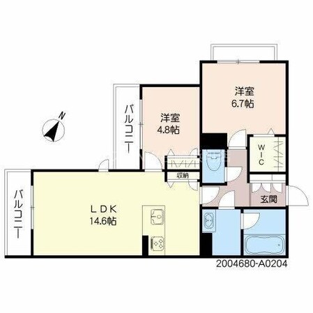 シャーメゾンオルテンシアの物件間取画像